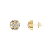 Octagon Baguette & Round 10K Yellow Gold & Diamond Stud Earrings